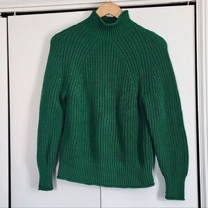 J. Crew Emerald Knit Rolled Turtleneck Sweater
